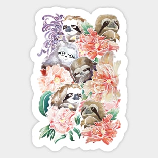 Because Sloths Watercolor Sticker